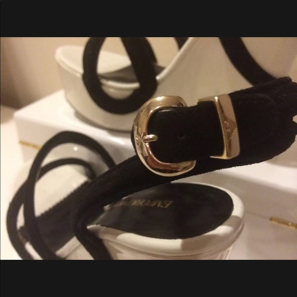 NEW Emporio Armani high platform 5.25” sandals wedges 36 - Picture 9 of 16